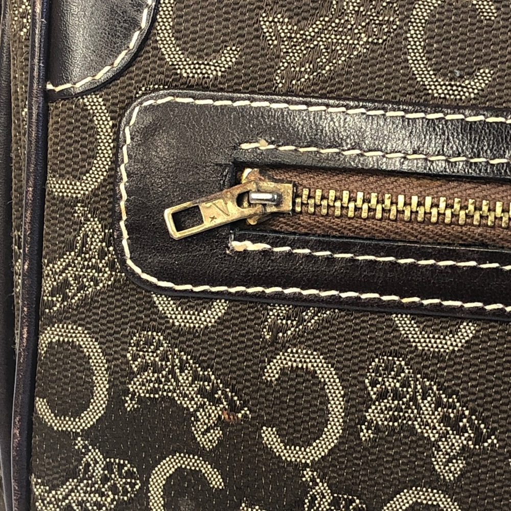 Designer-Style Brown Monogram Crossbody Bag from Celine Vintage Brown Handbag - Picture 7 of 14
